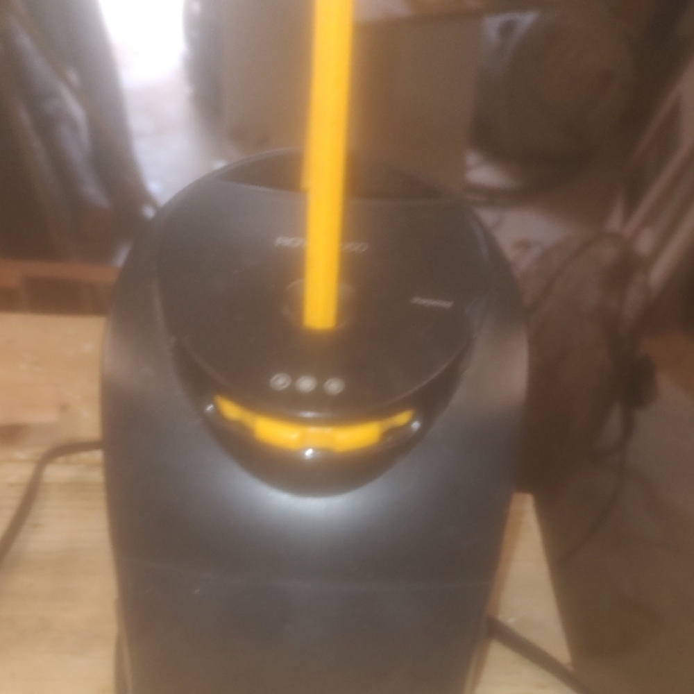 Black Electric Pencil Sharpener with Yellow Slot